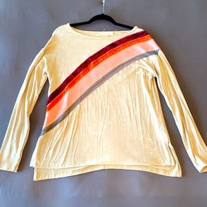 Gilded Intent bleached oversized long sleeve velvet accent